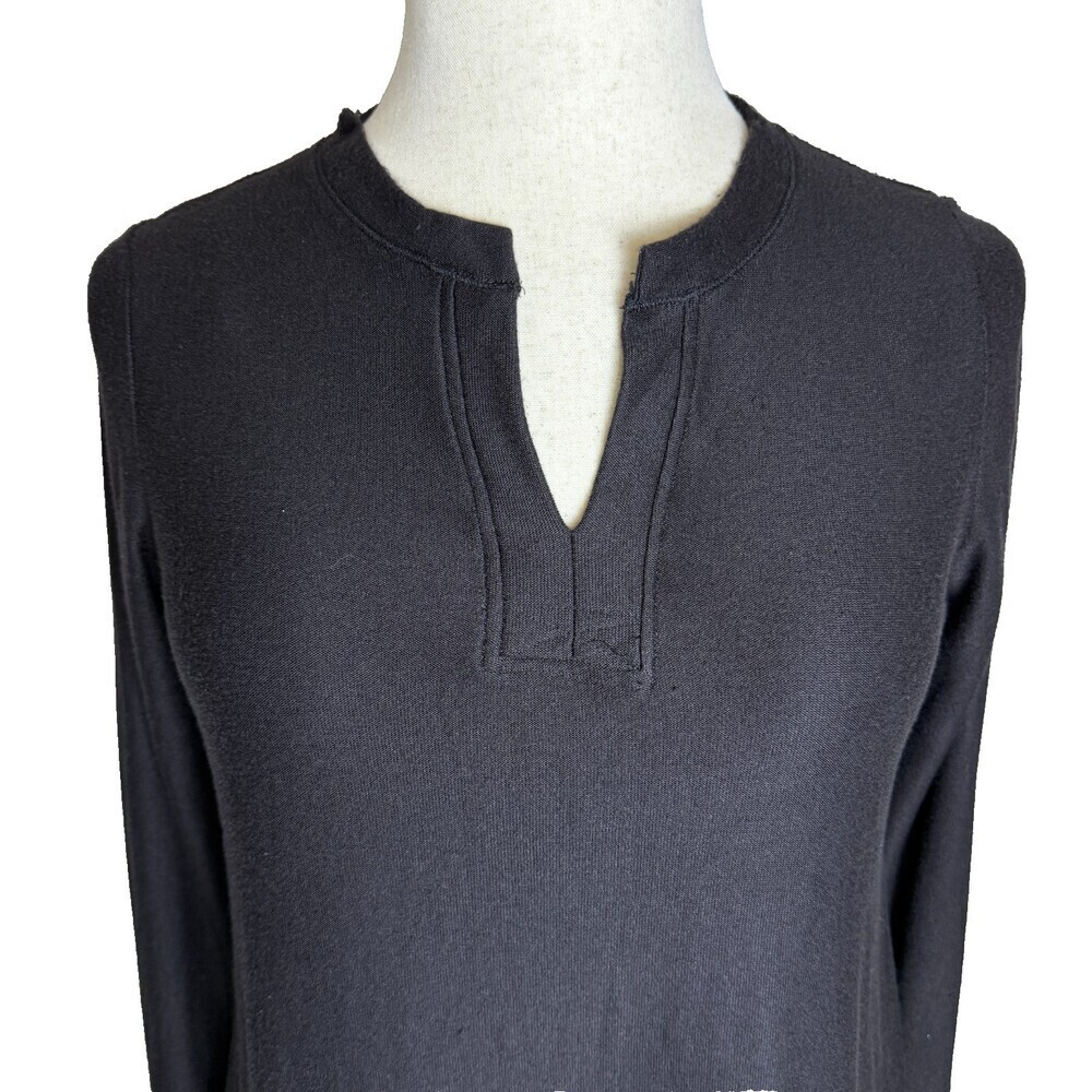 Cuddl Duds Cozy Jersey Fleece Split-V Pullover Sz M VERY SOFT Black Long Sleeves - Picture 2 of 15